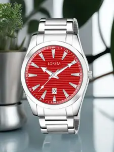 LOREM Men Dial & Stainless Steel Bracelet Style Straps Analogue Watch-LR151-C