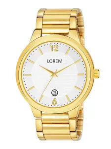 LOREM Men Dial & Stainless Steel Bracelet Style Straps Analogue Watch LR136-B