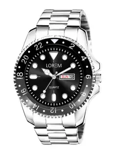 LOREM Men Dial & Stainless Steel Bracelet Style Straps Analogue Watch LR129-B
