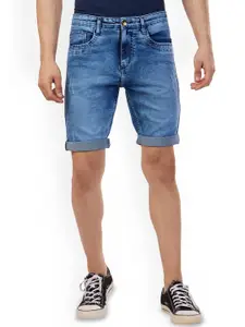 beevee Men Mid Rise Washed Denim Shorts