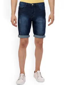beevee Men Mid Rise Washed Denim Shorts