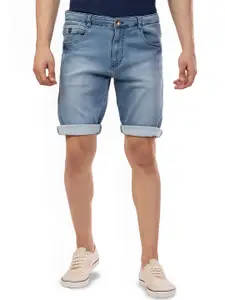 beevee Men Mid Rise Washed Denim Shorts