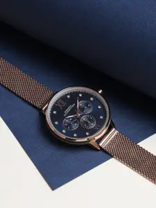 French Connection Women Embellished Dial & Stainless Steel Analogue Watch FCN068URGM