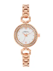 French Connection Women Embellished Dial & Stainless Steel Analogue Watch FCN079SRGM