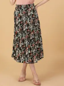 OTABU Printed Flared Midi Skirt