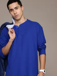 The Roadster Lifestyle Co. Men Henley Neck Sweatshirt