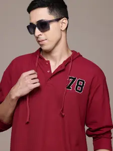 The Roadster Lifestyle Co. Applique Detail Hooded Sweatshirt