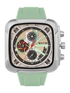 EXTRI Men Skeleton Dial & Rubber Straps Analogue Watch X6057-A