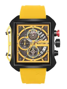 EXTRI Men Printed Dial & Rubber Straps Analogue Watch X6059-D