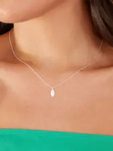 Accessorize London 925 Sterling Silver Hallmark Cubic Zirconia Marquise Pave Necklace