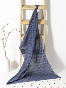 Contrast Living Women Checked Pure Cotton Scarf