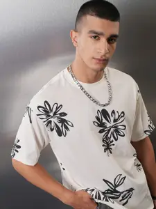 HIGHLANDER Men Floral Printed Round Neck Relaxed Fit T-shirt