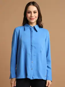 Allen Solly Woman Solid Spread Collar Formal Shirt