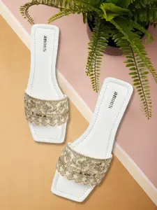 Anouk Women Ethnic - Embellished Open Toe Flats