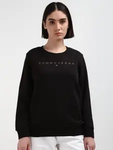 Tommy Hilfiger Women Embroidered Solid Round Neck Cotton Sweatshirt