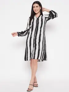 BAESD Striped Georgette Shirt Dress