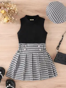 INCLUD Girls Round Neck Top with Skirt