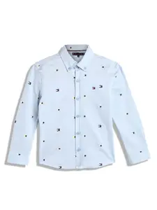 Tommy Hilfiger Boys Conversational Printed Button-Down Collar Casual Shirt