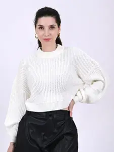 NoBarr Women Solid Round Neck Cotton Pullover