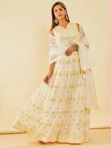 Soch Embellished Sequinned Ready to Wear Lehenga & Blouse With Dupatta
