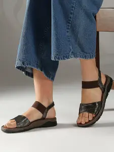 Inc 5 Women Printed Open Toe Flats with Western - Embellished