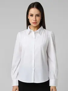 Van Heusen Woman Spread Collar Solid Formal Shirt