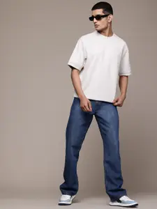 The Roadster Lifestyle Co. Men Flared Pure Cotton Light Fade Jeans