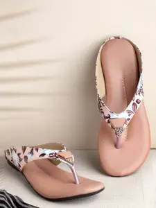 AROOM Women Printed One Toe Flats