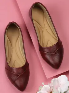 AROOM Women Textured Ballerinas Flats