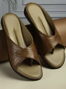 AROOM Women Leather Open Toe Flats with Laser Cuts