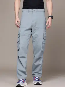 The Roadster Lifestyle Co. Men Relaxed Fit Pure Cotton Cargos Trousers
