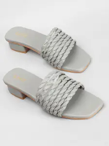 Lavie Textured Open Toe Block Heels