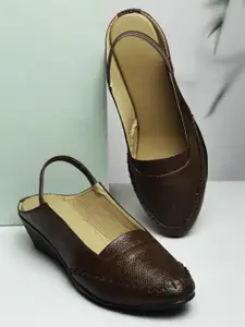 AROOM Women Textured Mules Flats