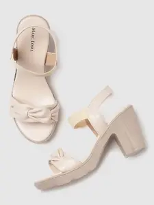 Marc Loire PU Open Toe Block Heels