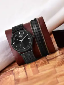 WROGN Men Watch & Leather Bracelet WRNWJ Set-08