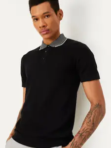 max Men Polo Collar Applique T-shirt