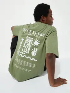 max URB_N Men Oversized Back Printed T-shirt