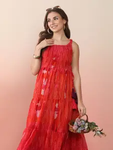 Sangria Printed Georgette Anarkali Gown