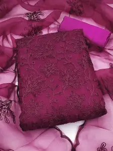 Peachmode Embroidered Organza Unstitched Dress Material