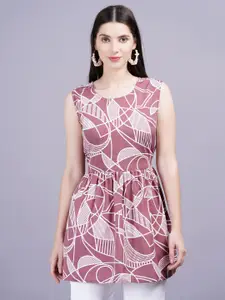 HIGHLIGHT FASHION EXPORT Geometric Print Top