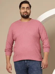 Sztori Plus Size Self-Checked Acrylic Pullover