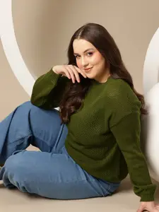 Sztori Plus Size Open Knit Pullover