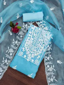 KALINI Embroidered Organza Unstitched Dress Material