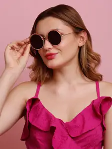 SUNNIES Women Round Sunglasses with UV Protected Lens