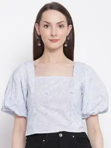 Global Republic Puff Sleeve Cotton Top