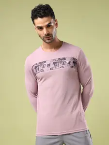 Technosport Men Abstract Printed Round Neck UPF50 Slim Fit T-shirt