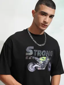 HIGHLANDER Men Typography Printed Raw Edge T-shirt