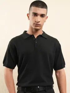 Highlander Men Relaxed Fit Textured Half Sleeve Tshirt