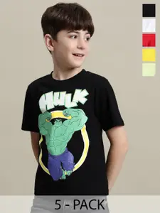 Kids Ville Boys Pack Of 5 DC Comics Printed Pure Cotton T-shirt