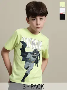 Kids Ville Boys Pack Of 3 Justice League Printed Pure Cotton Tshirts